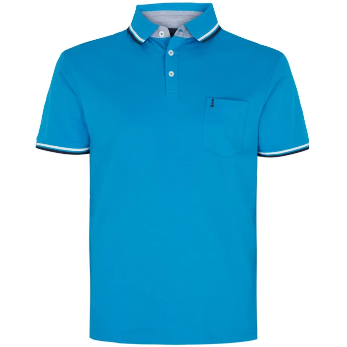 North Poloshirt mit Kontrastdetails, türkis 