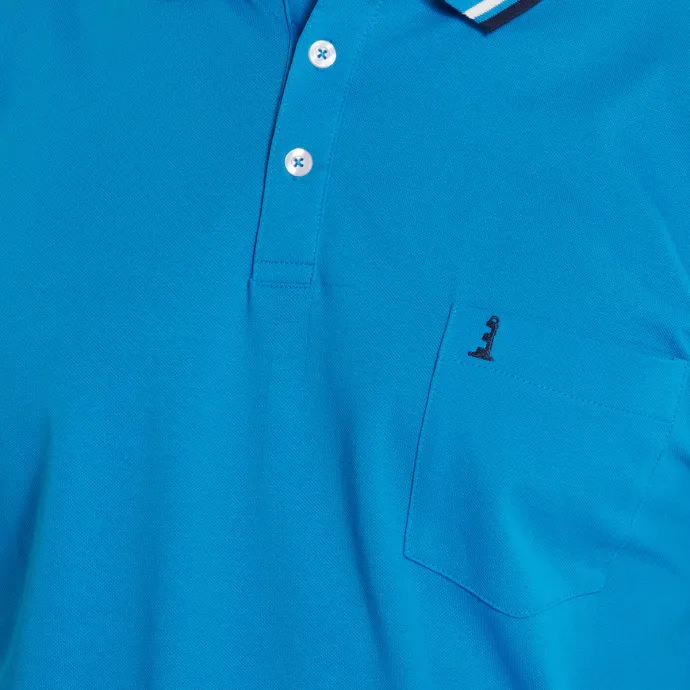 North Poloshirt mit Kontrastdetails, türkis 