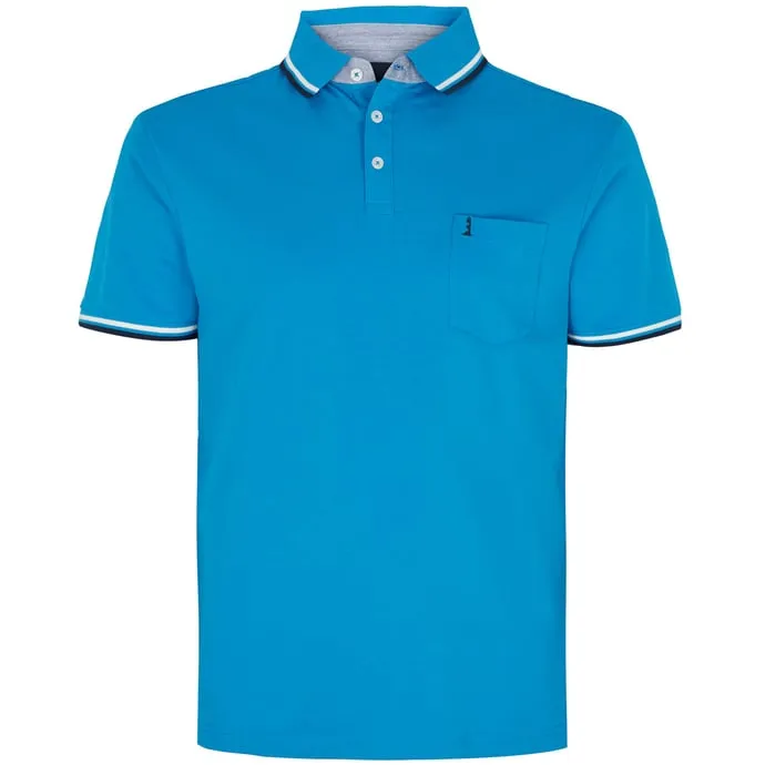 North Poloshirt mit Kontrastdetails, türkis 